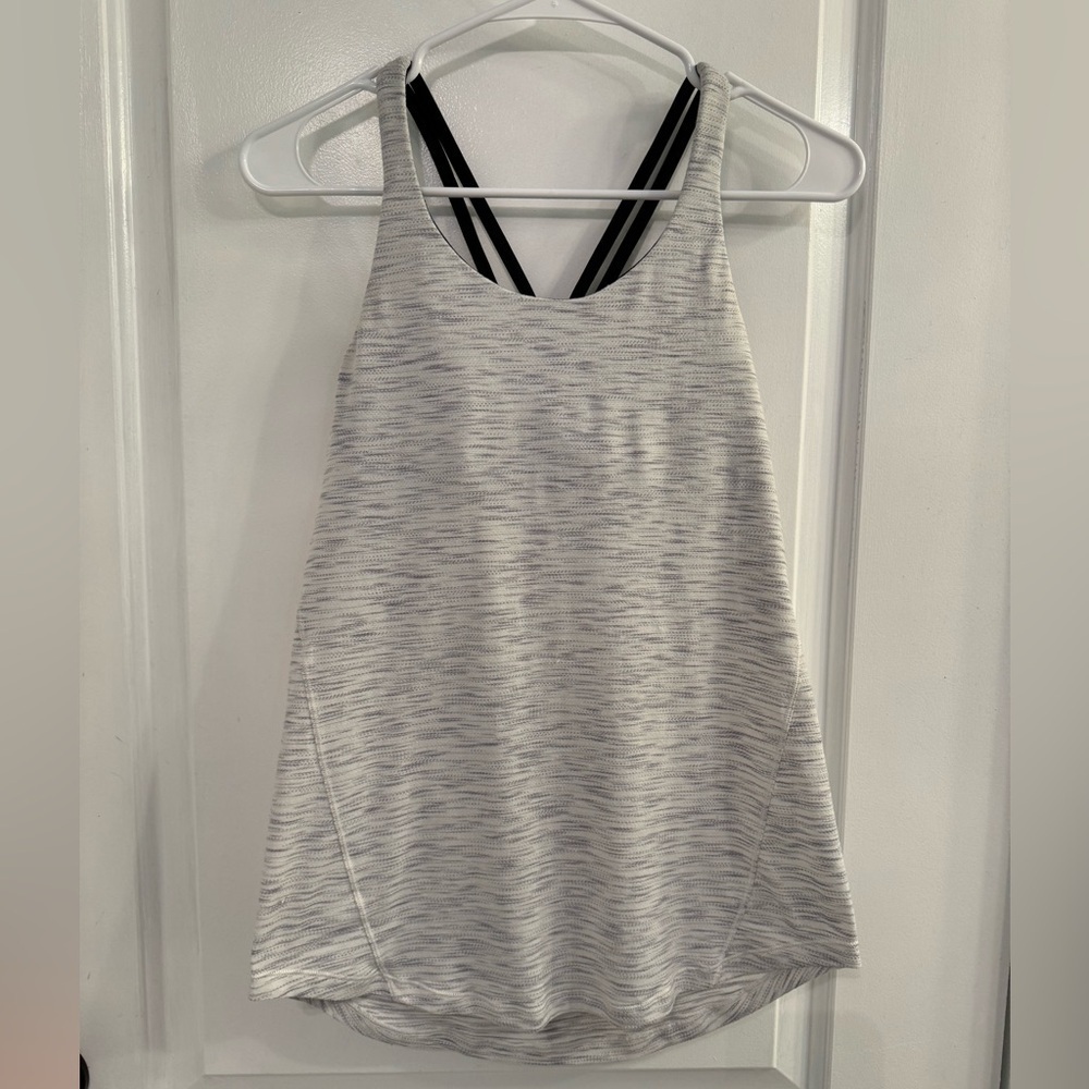 Lululemon Moment To Movement 2-In-1 Tank Tiger Space Dye Hail White / Black
